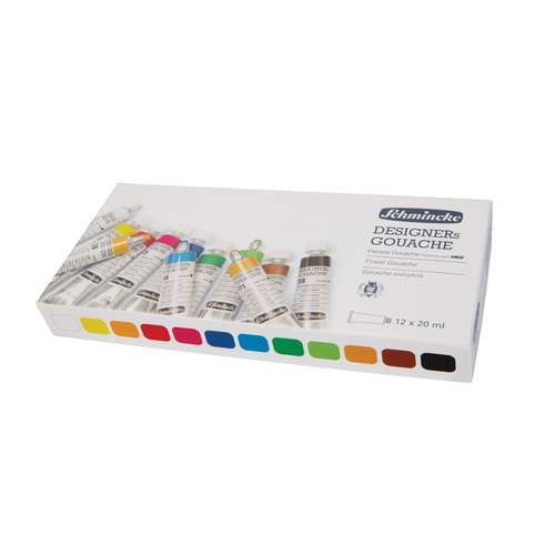 SCHMINCKE DESIGNERs GOUACHE-Set, 12 x 20 ml