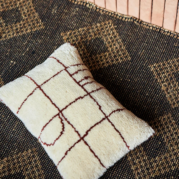HKliving - Easy Wollkissen, 40 x 60 cm, creme / rost