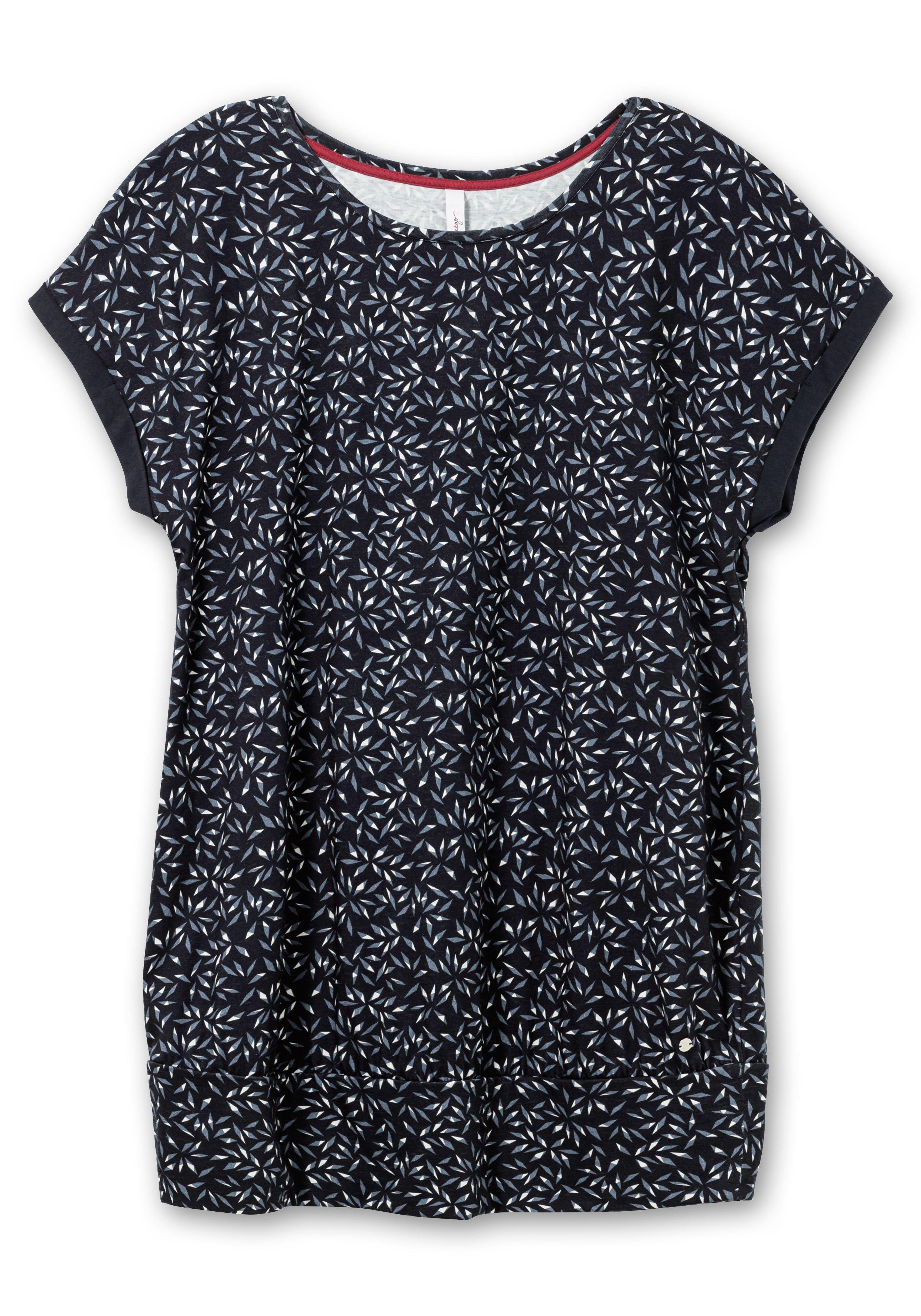 Relax-Shirtkleid mit Alloverdruck und breitem Saum