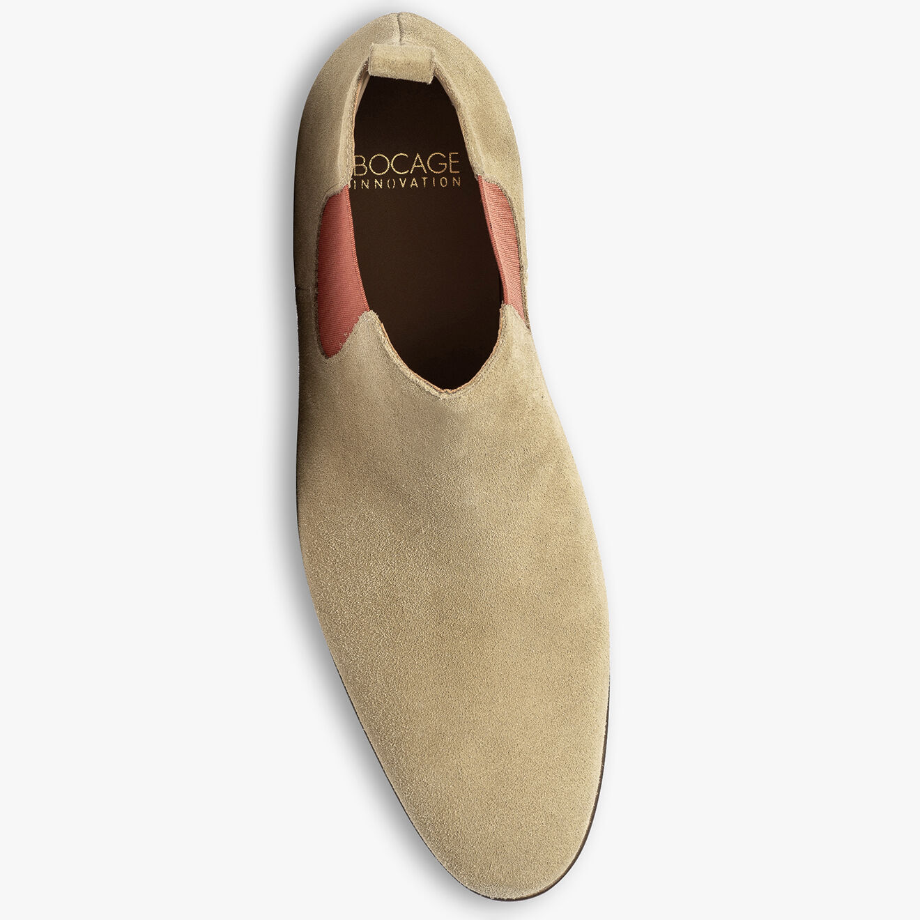 Bocage Chelsea boots en Velours de Cuir Olympio beiges