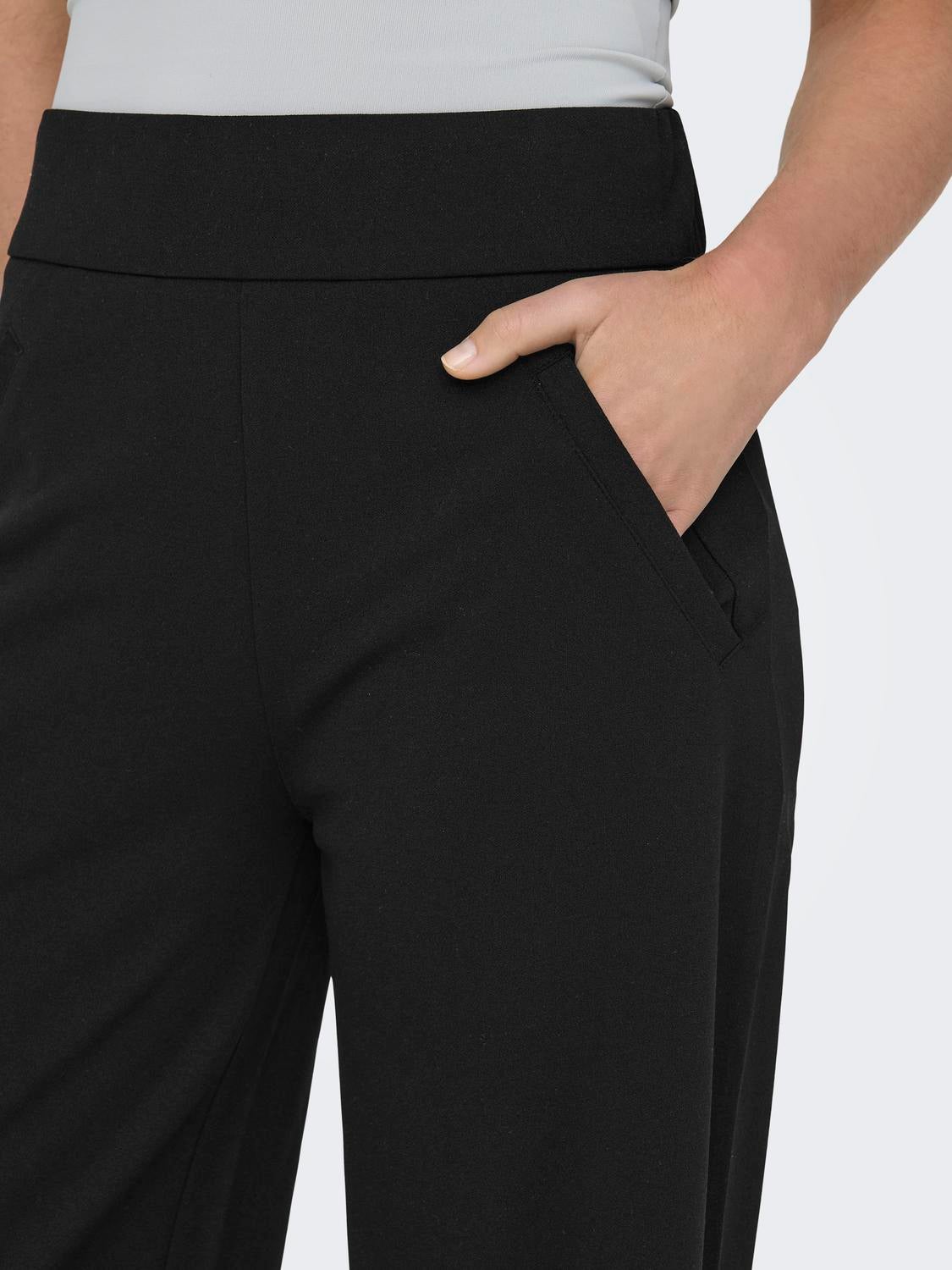 JDYLOUISVILLE Hohe Taille Weiter Beinschnitt Hose mit weitem Beinschnitt Black