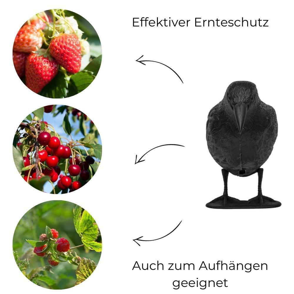 (38x12cm) Vogel Schreck Rabe Taubenabwehr Krähe Vogelscheuche Garten Pflanzenschutz - Schwarz