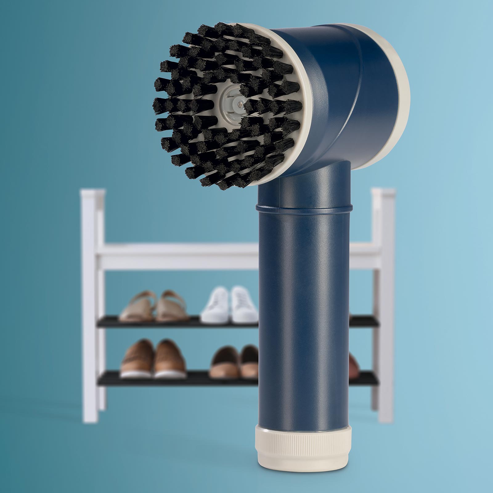 MAXXMEE elektrische Schuhbürste - Sneaker Cleaner - blau - 3 Aufsätze