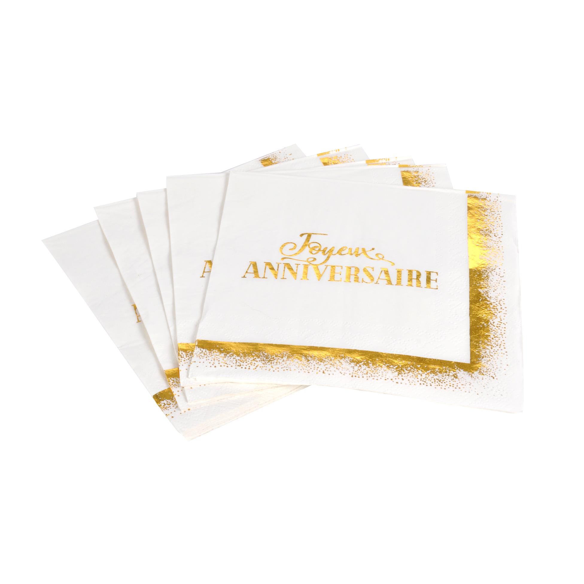 SET 20 SERVIETTES GOLD 33X33CM