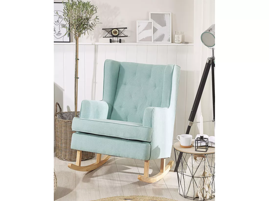 Fauteuil à bascule TRONDHEIM Tissu Vert menthe