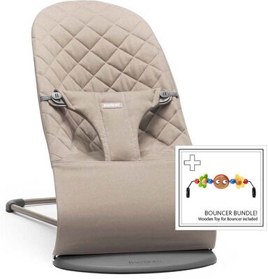 BabyBjörn Bliss Vippestol Cotton inkl. Leke, Sandgrå