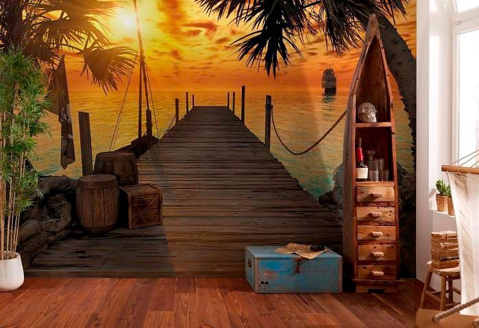 Komar Fototapete »Treasure Island - Grösse 368 x 254 cm« bedruckt glatt Wohnzimmer, Schlafzimmer