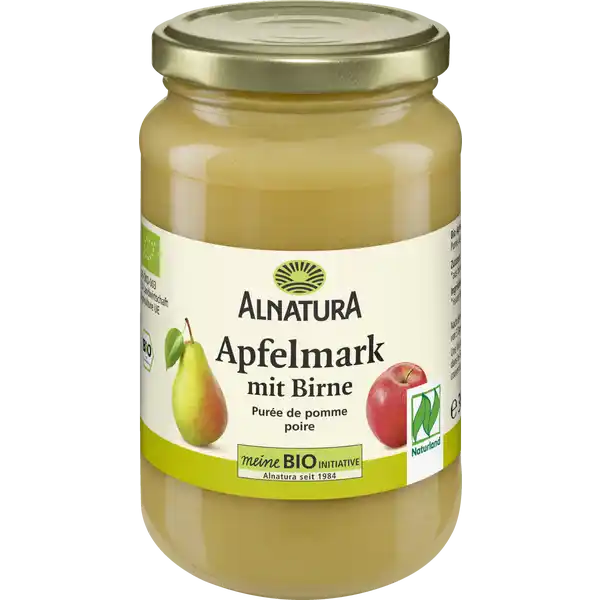 Bio Apfelmark mit Birne