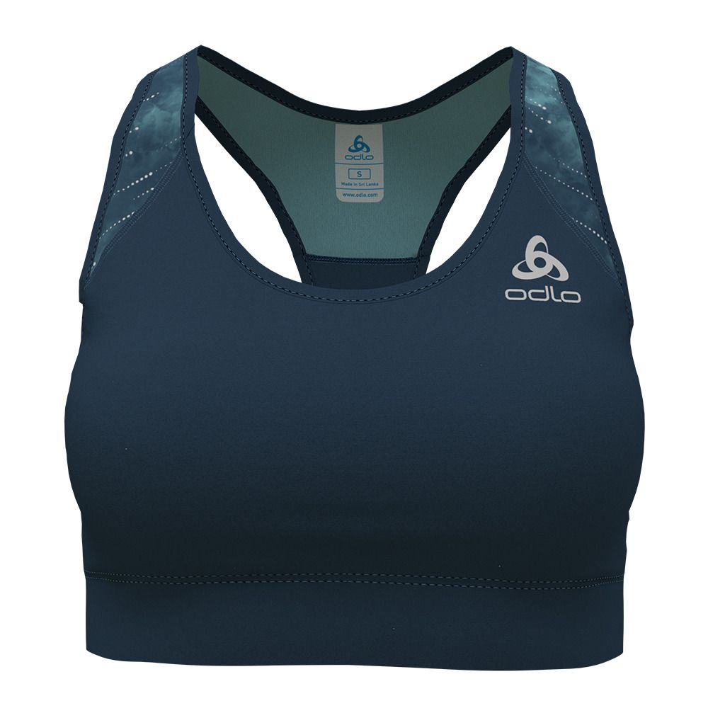 Odlo ESSENTIAL PRINT - Brassière Femme blue wing teal
