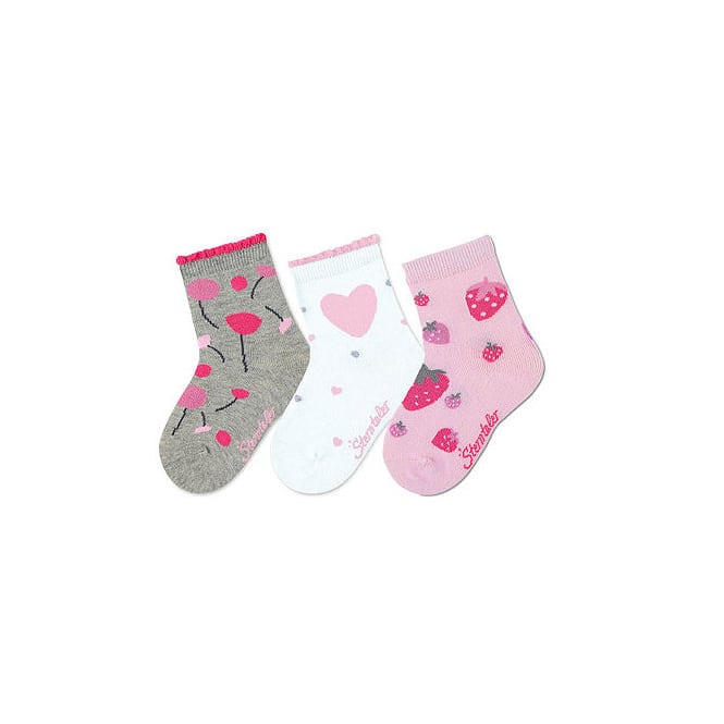 Söckchen - Blume/Erdbeeren/Herzen - 3er Pack - in verschiedenen Größen