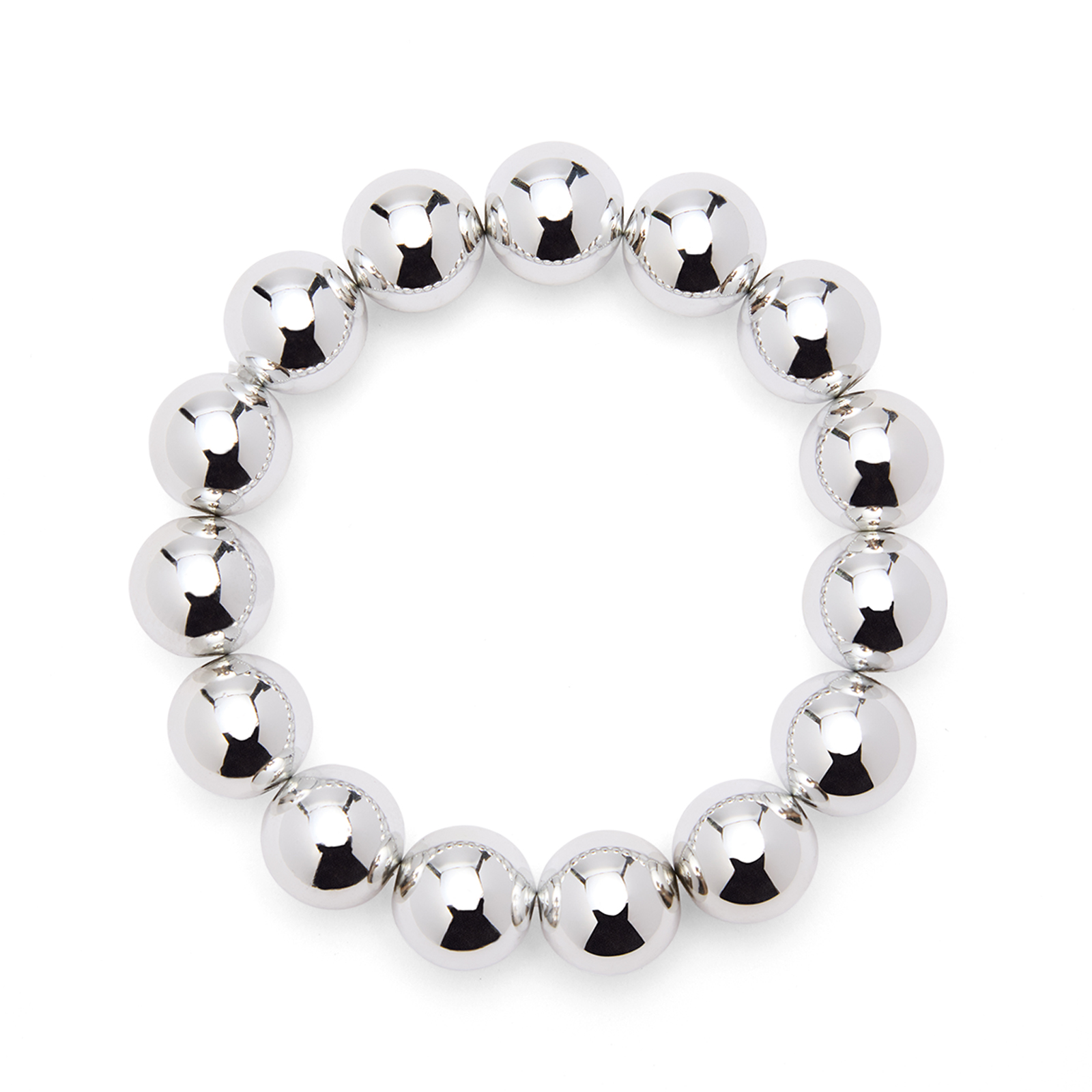 Zilverkleurige kralenarmband
