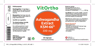 VitOrtho Ashwagandha Extract 300 MG Vegicaps 60VCP
