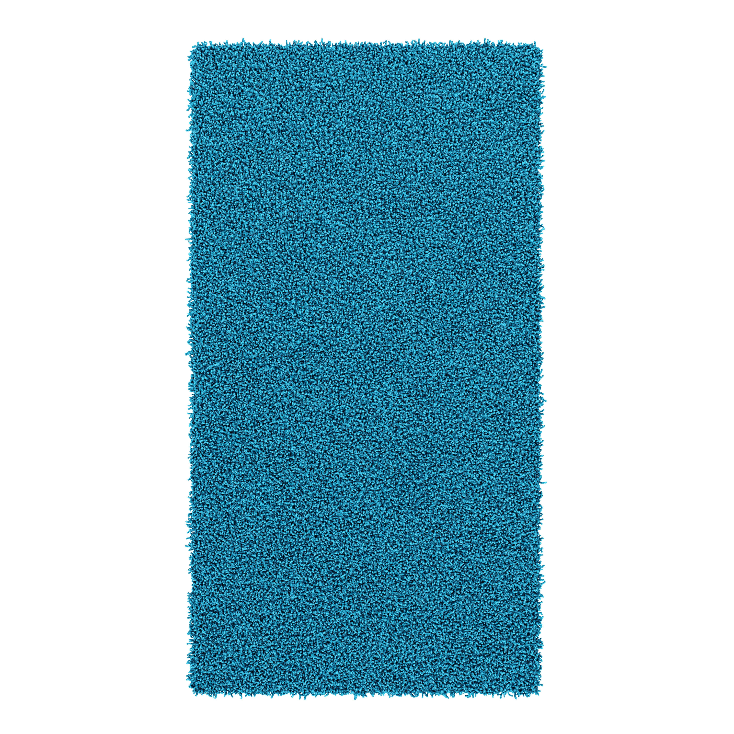 Hochflor Teppich 60 x 110 cm türkis