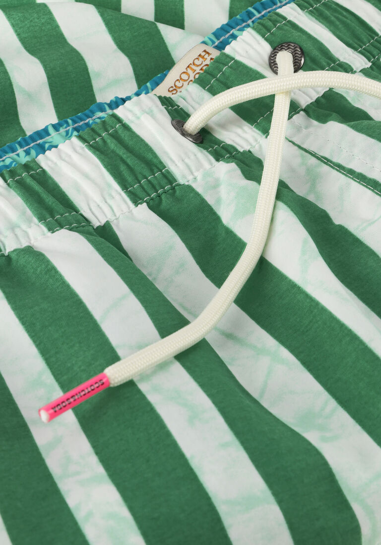 SCOTCH & SODA groene scotch & soda  mid length - batik stripe printed swimshort