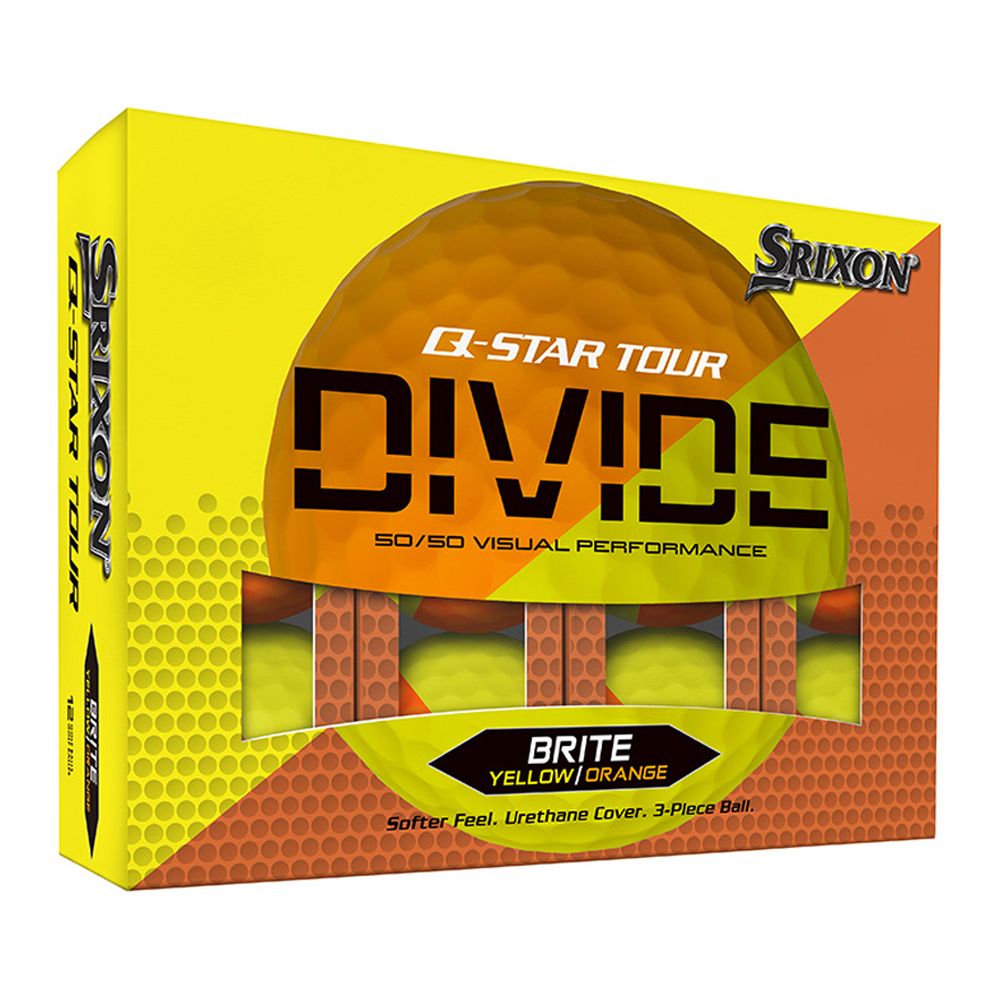 Q-STAR Tour 2 Divide Golfball Gul/Oransje
