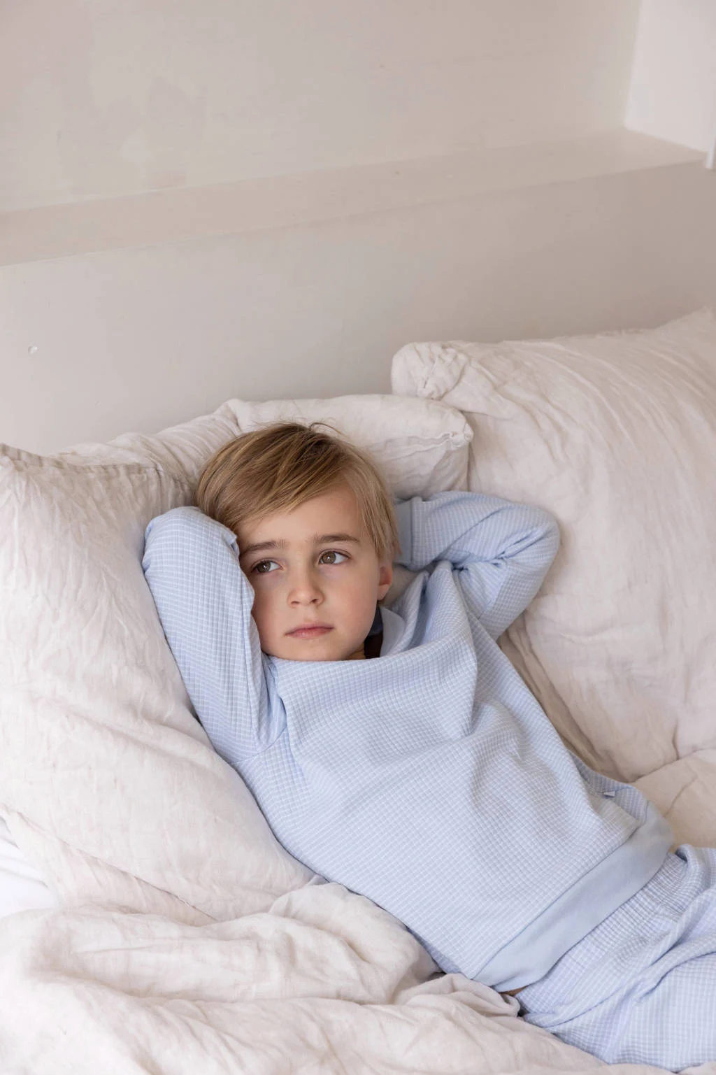Feetje unisex wafel pyjama lichtblauw