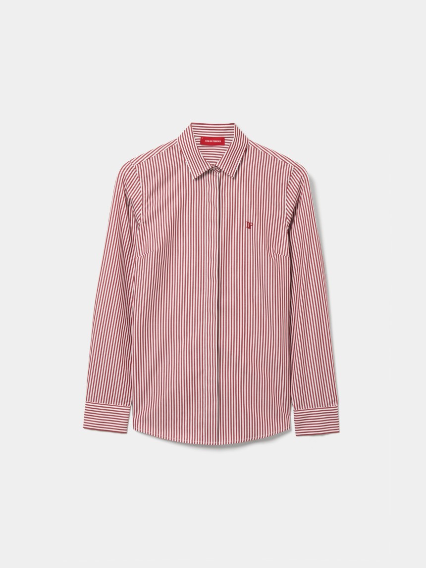 Camisa de riscas cintada