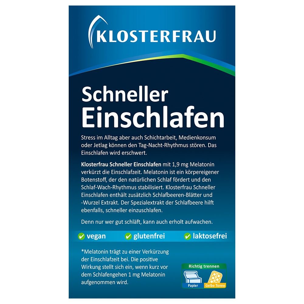 Klosterfrau Schneller Einschlafen Melatonin 1,9 mg