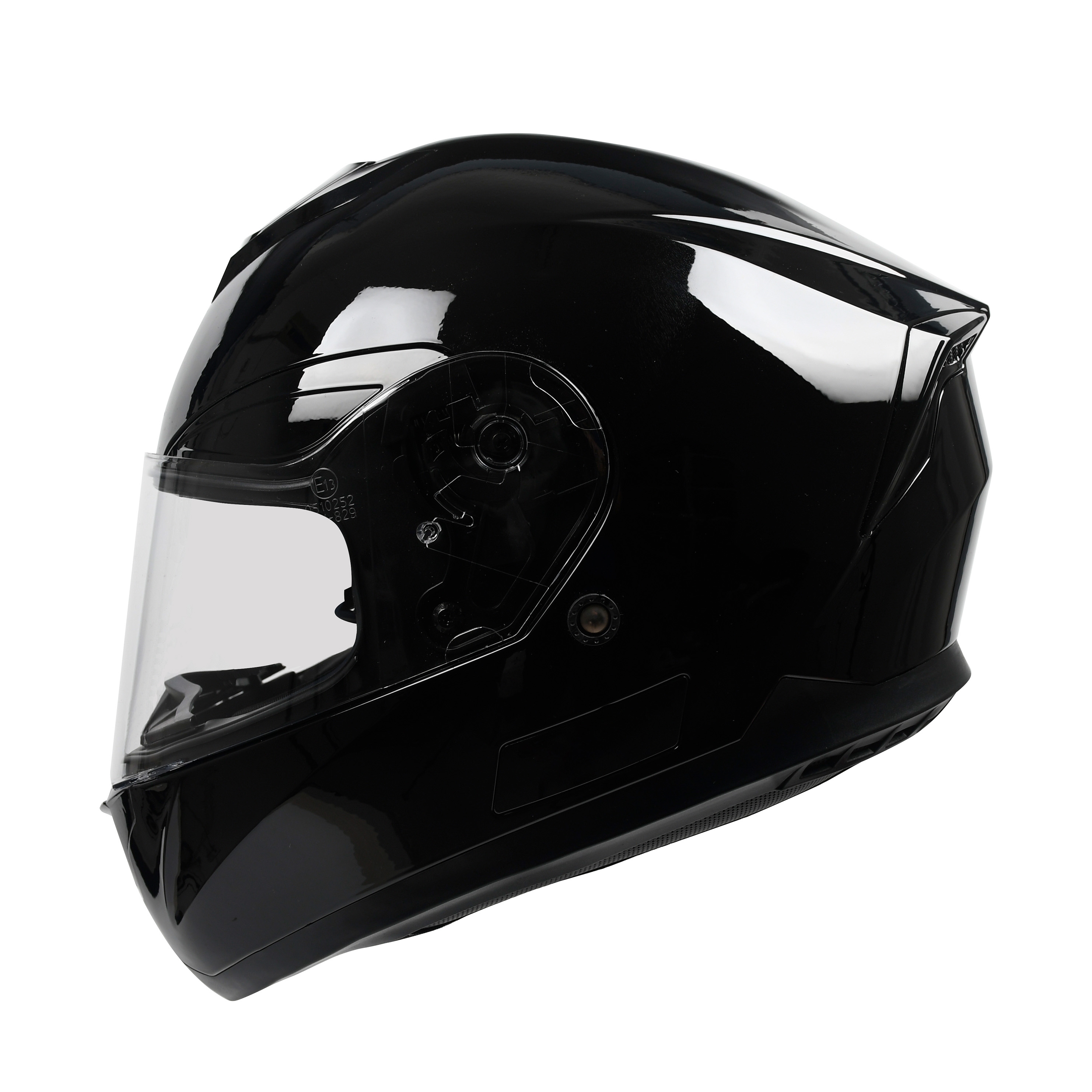 Motorrad Integralhelm Einzelvisier schwarz Grösse 59/60