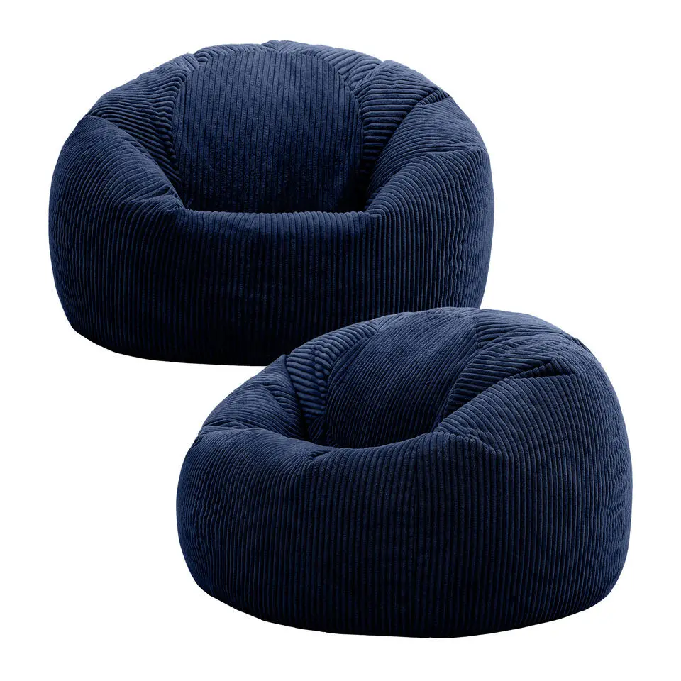 Set van 2 icon Zitzak Kingston - Corduroy Zitzak Volwassenen - Marineblauw