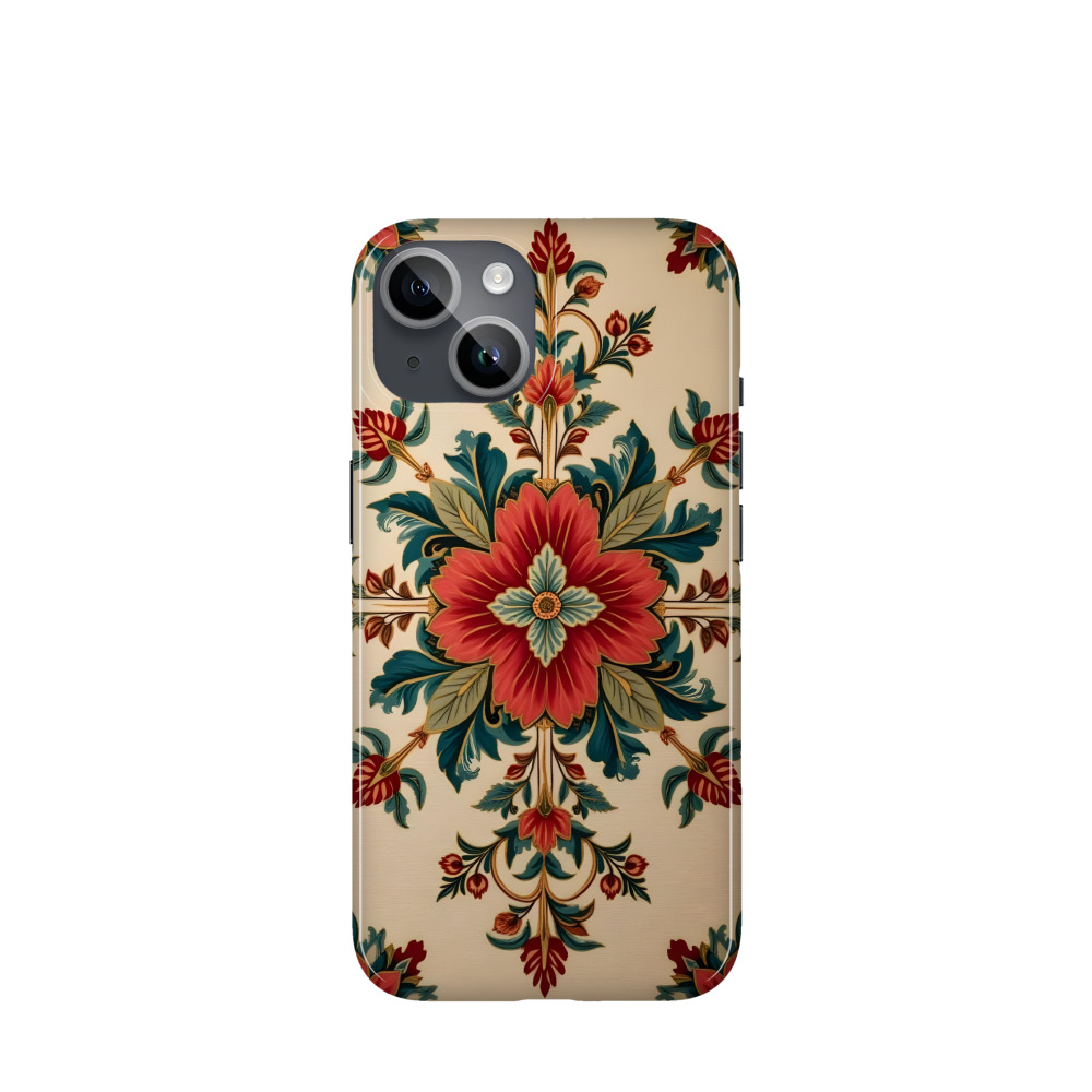 iPhone 14 Kunststoff Hülle Blüte des Orients - Orange