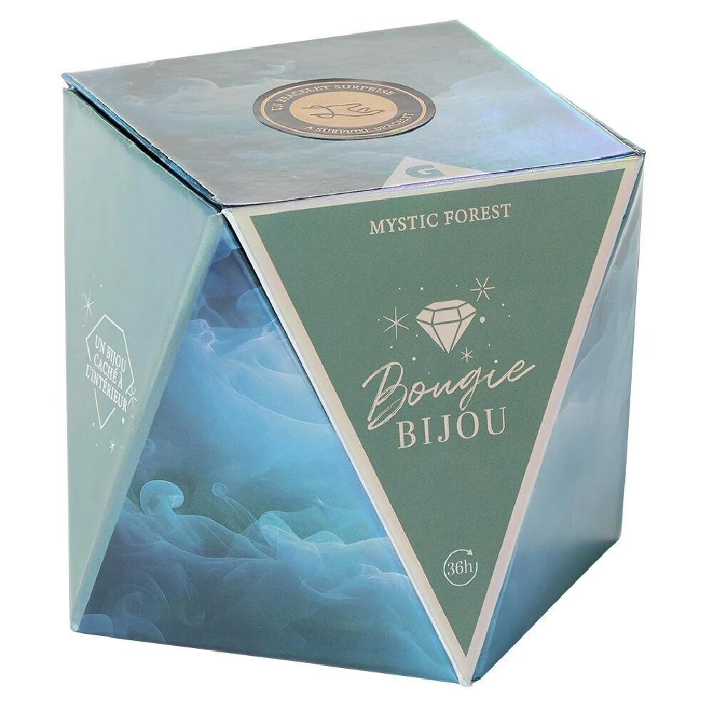 Bougie bijou bracelet doré senteur pin 36h