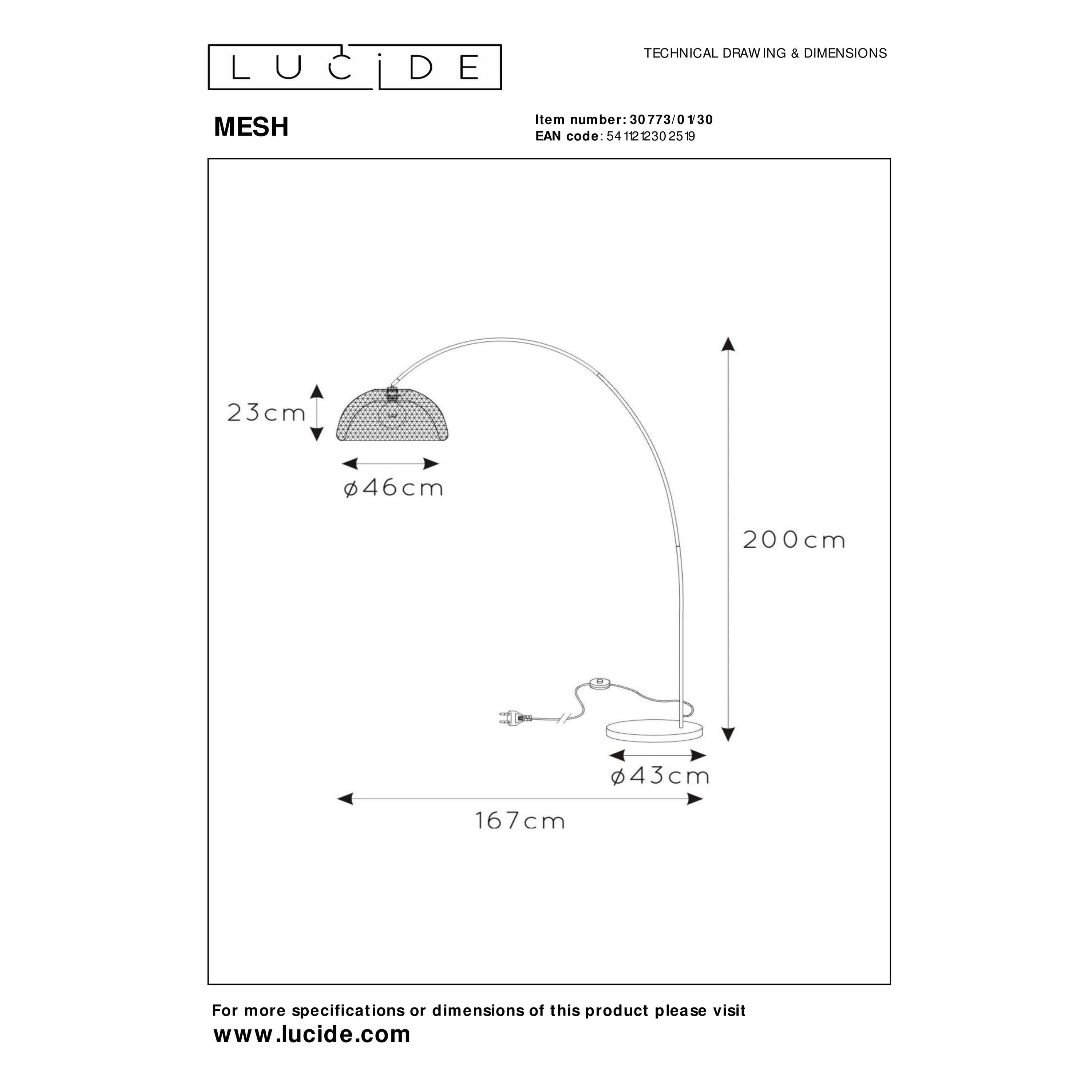 LucideÂ MESHÂ VloerlampÂ -Â Zwart