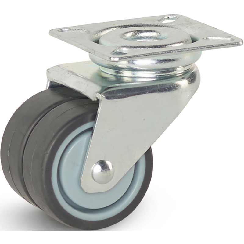 Dubbel zwenkwiel TP-rubber 50mm - 90kg draagvermogen