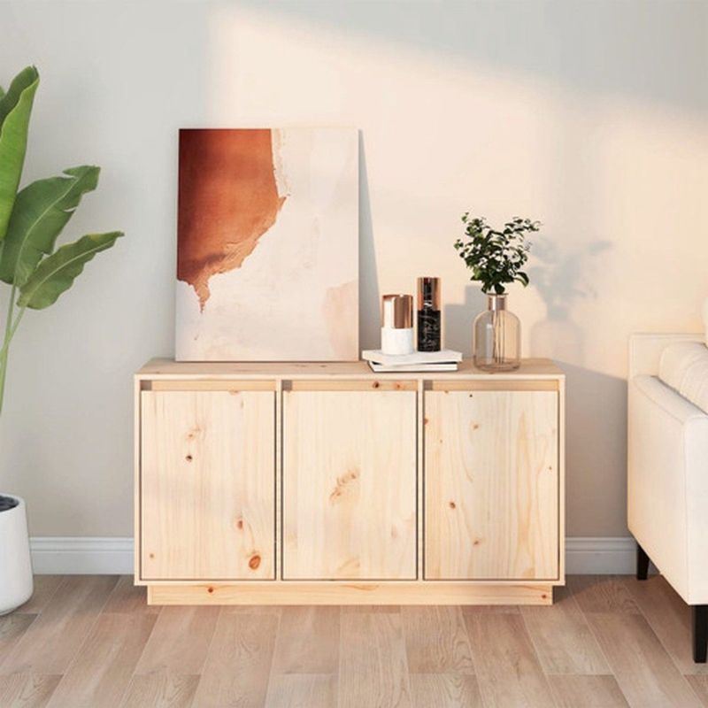 vidaXL Dressoir - Massief Grenenhout - Modern Ontwerp - 111x34x60 cm