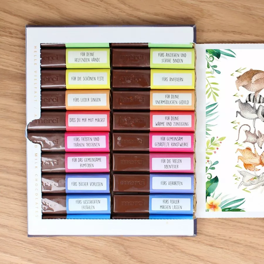 Nikima Papeterie AUFKLEBER SET - Merci Danke Tiere Abschiedsgeschenk Kita Erzieher bunt