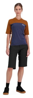 Maillot Manches Courtes Femme Mons Royale Redwood Merino VT Bleu/Marron