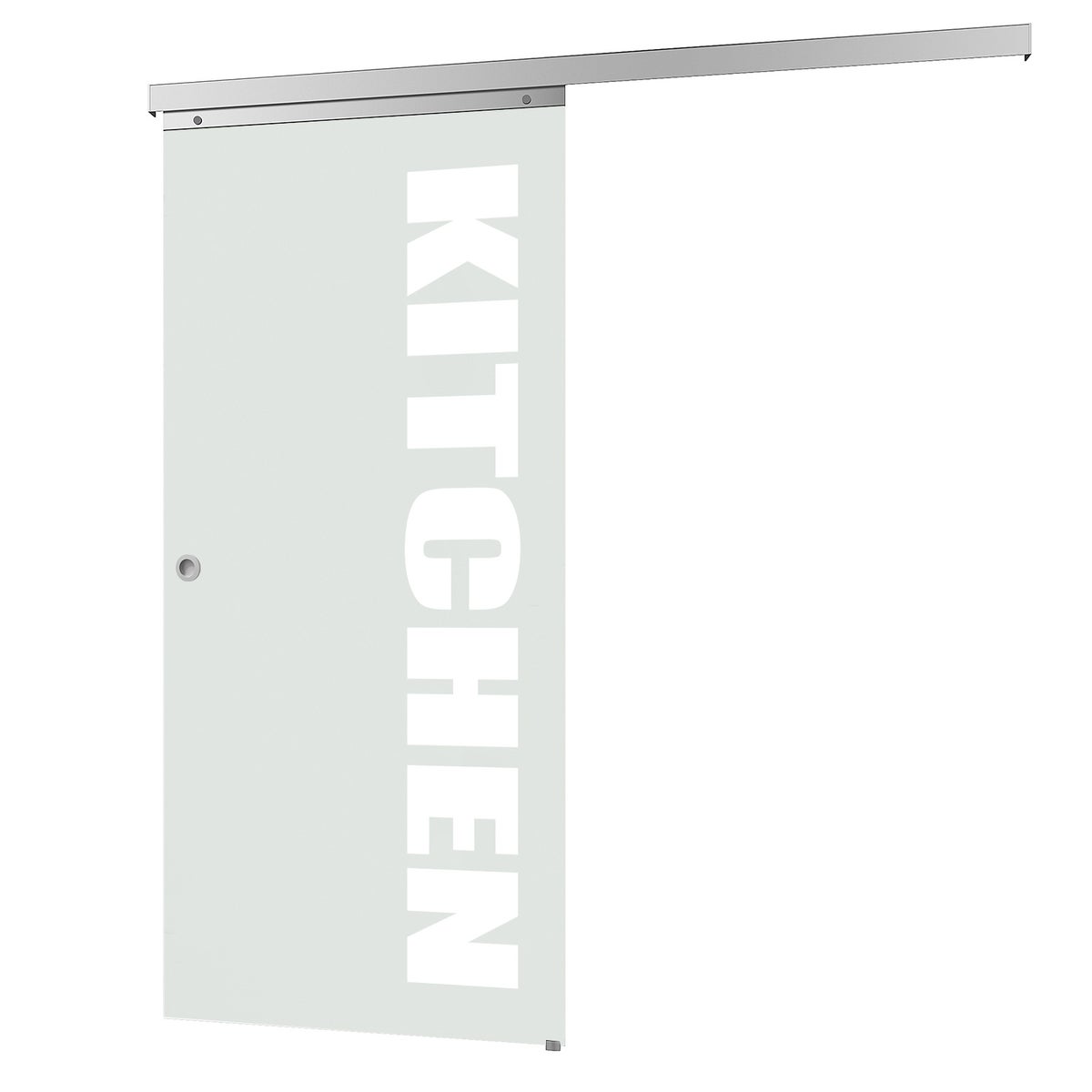 Schuifdeur, binnendeur, glazen schuifdeur KEUKEN 880x2035 - vierkante greep
