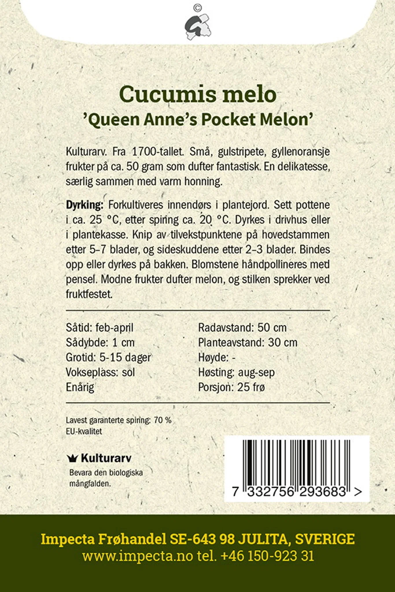 Cucumis melo 'Queen Anne's Pocket Melon' Mangomelon 'Queen Anne's Pocket Melon'