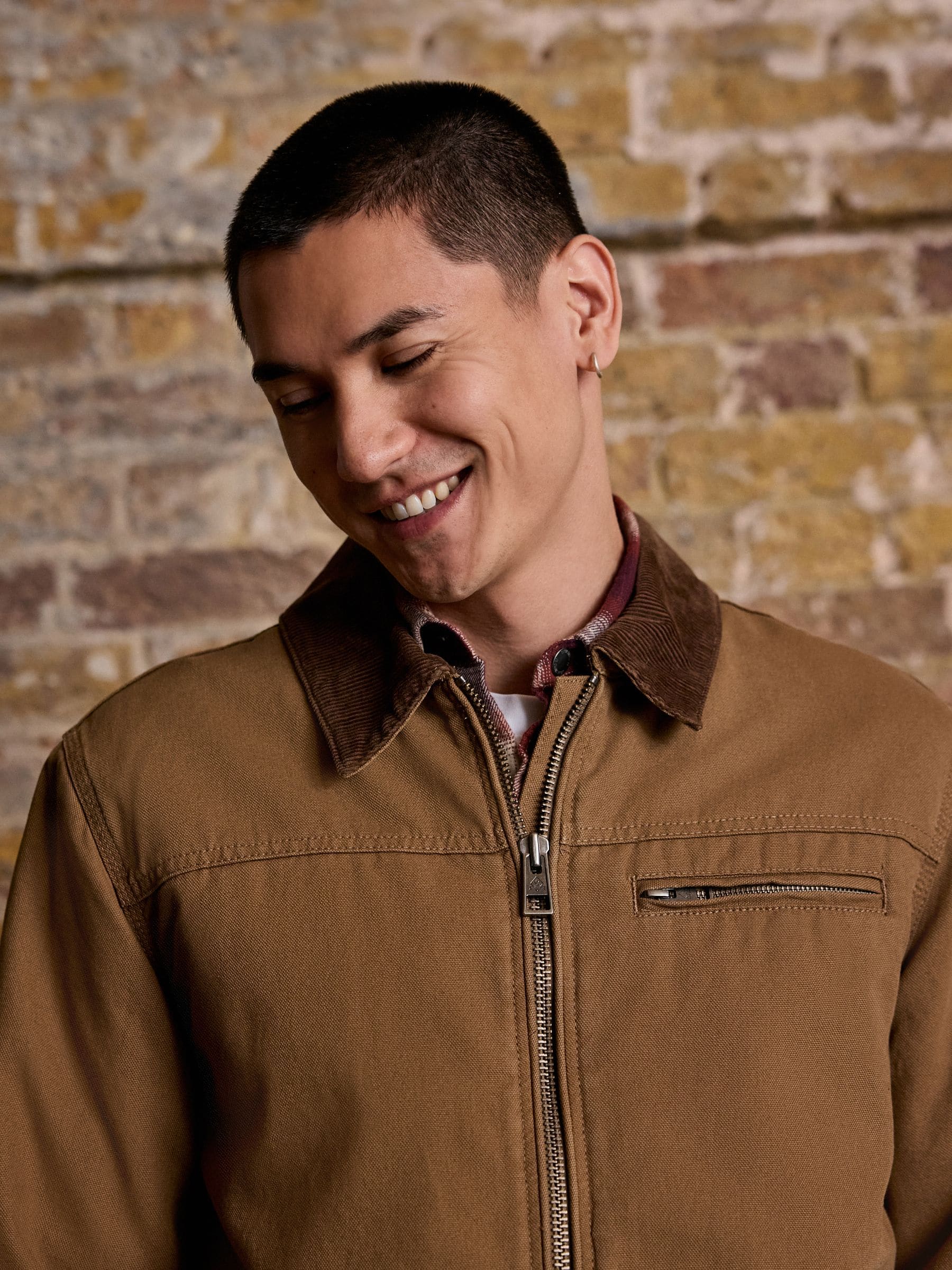 Lichtbruin - Canvas Borg Lined Jacket