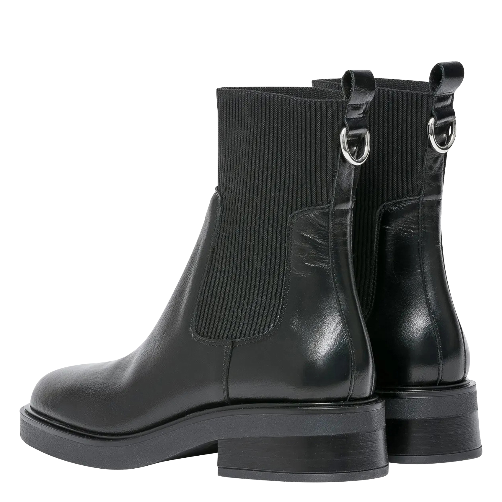SYBILLE - Bottines en cuir mélangé | Noir