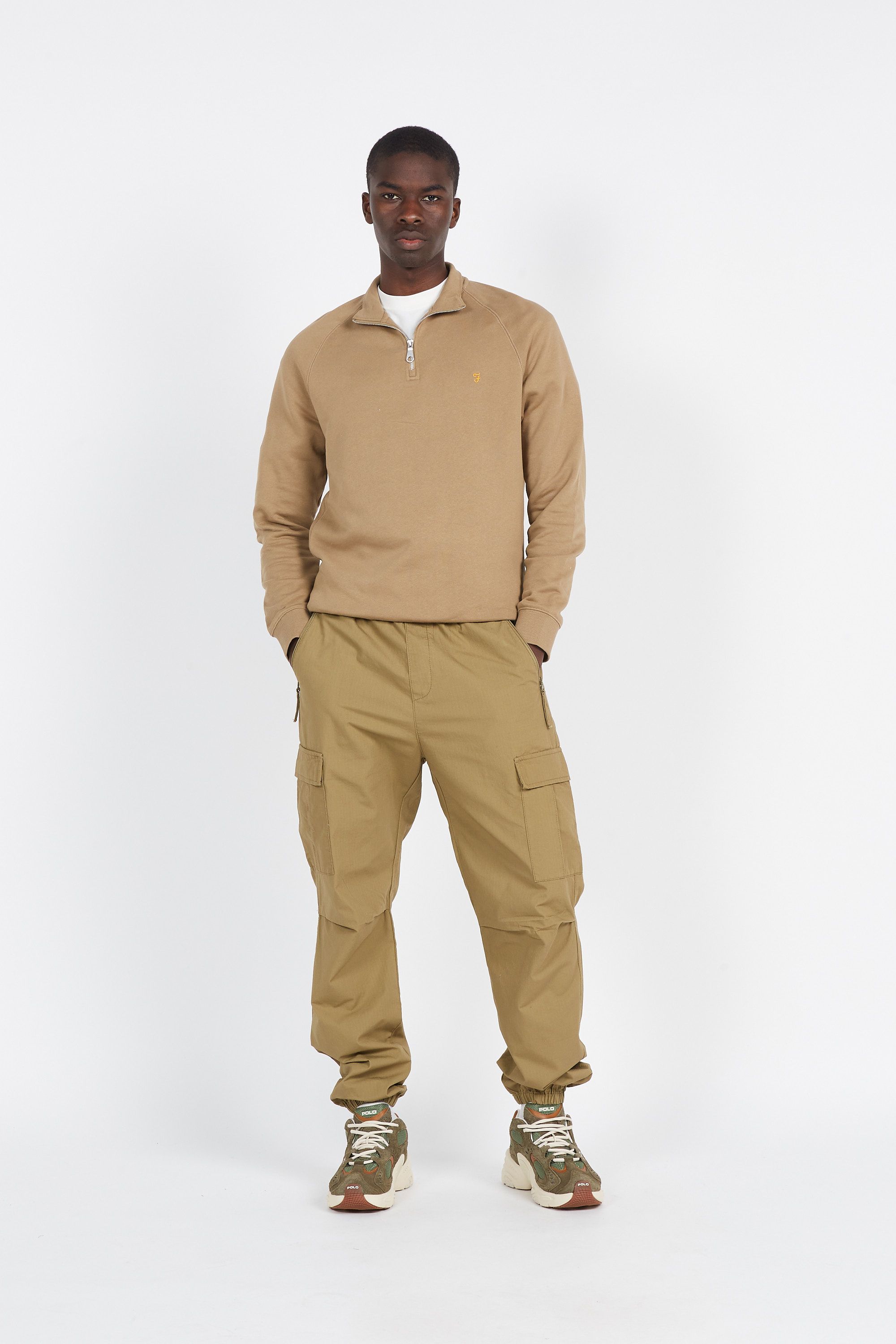 FARAH Sweat zippé JIM Beige