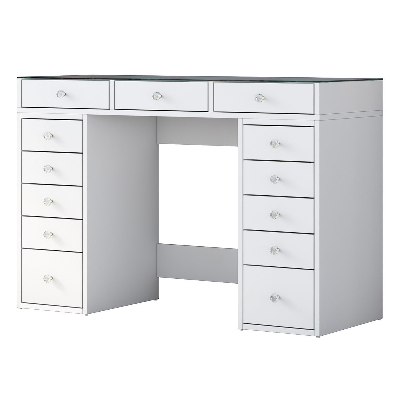 Giga Meubel - Kaptafel - Wit|Glas - 120cm - Beyas