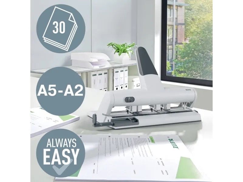 Hulapparat Leitz 5114 WOW 4-6 huls sort/sølv