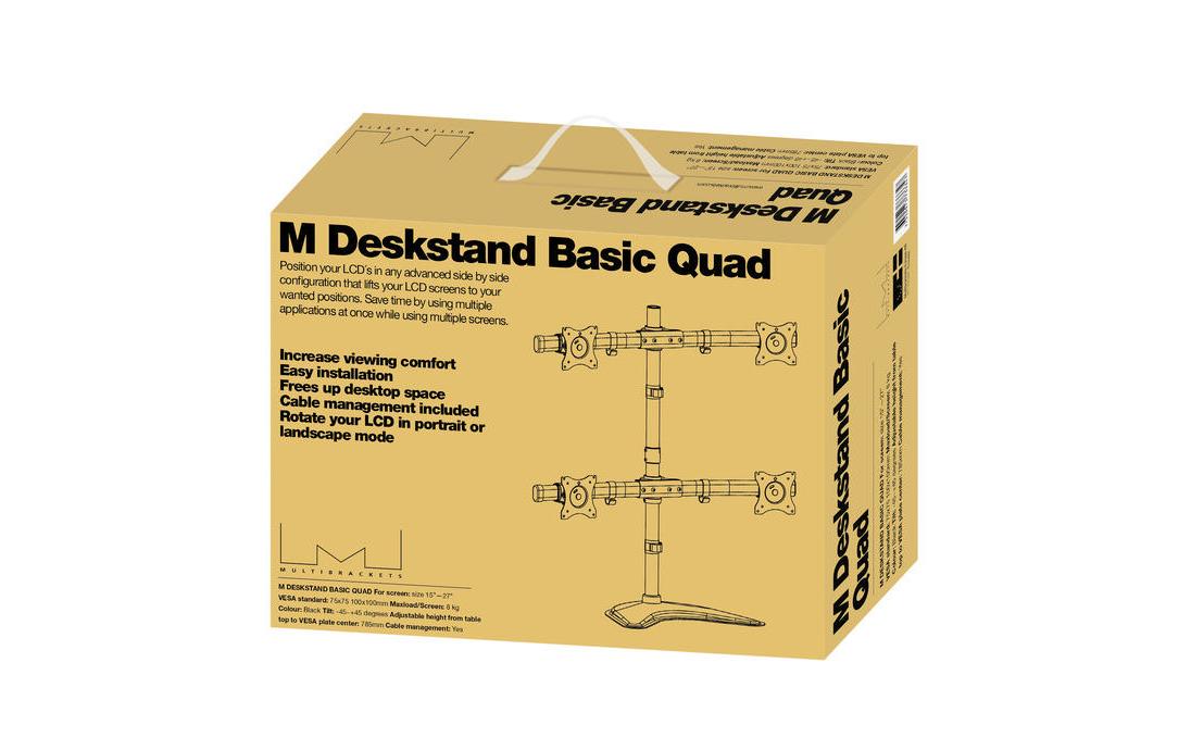Monitor-Standfuss Basic Quad bis 8 kg – Schwarz<br>Deskmount