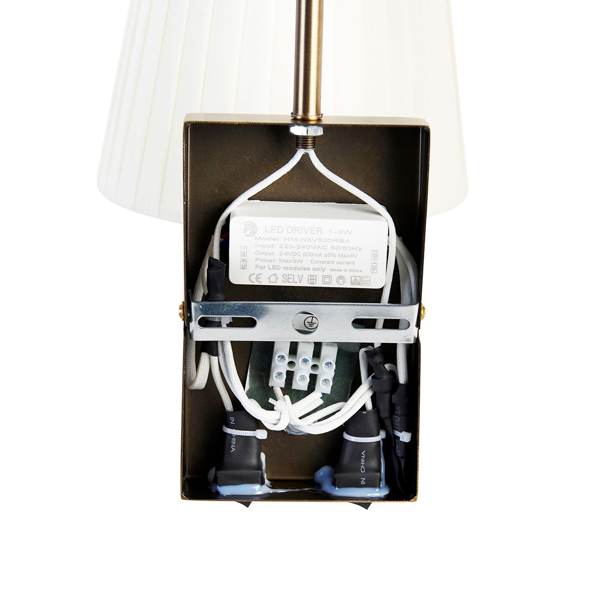 Moderne wandlamp wit en brons met leeslamp - Renier