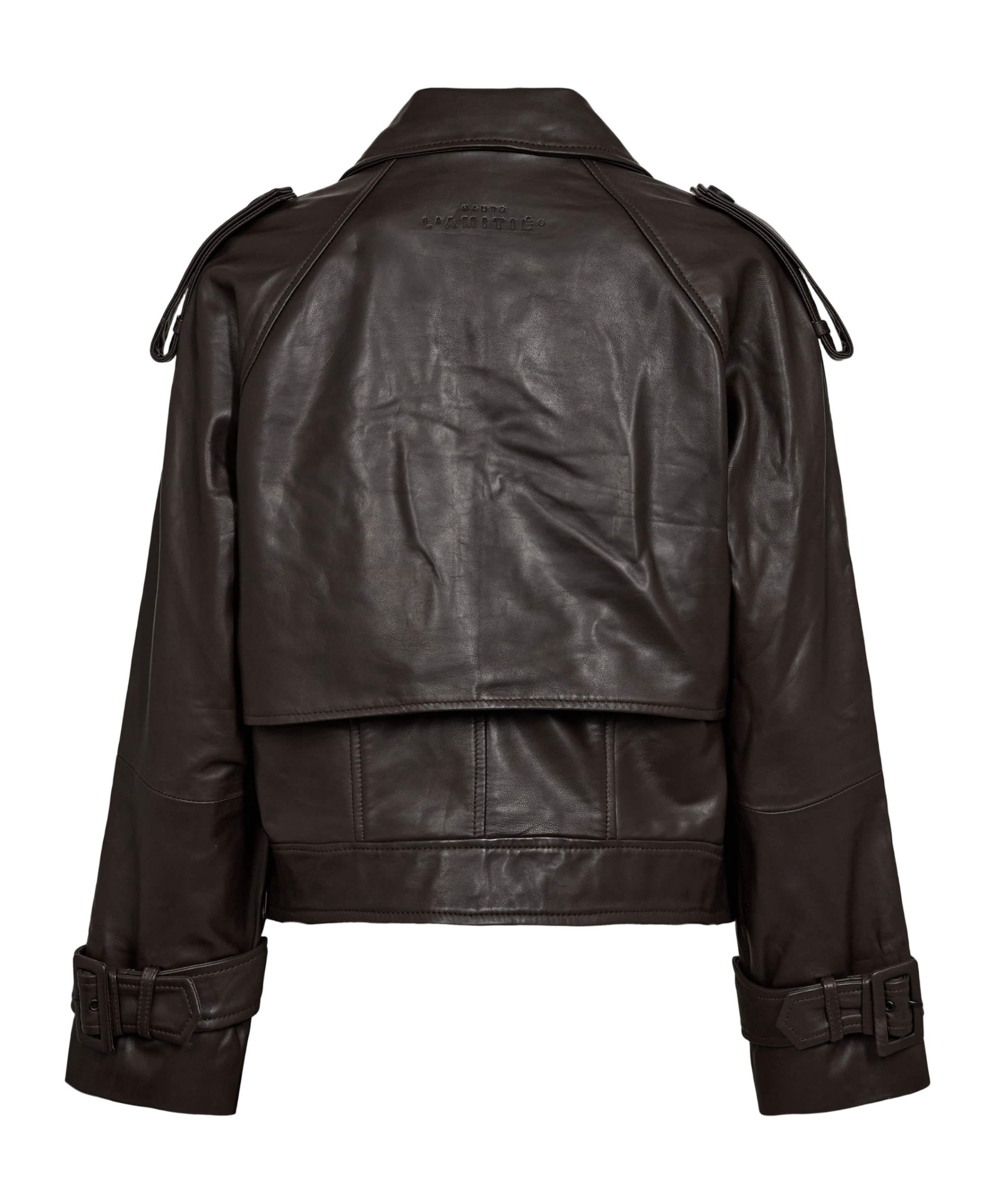 Haute L'Amitié Dames leren jas bruin