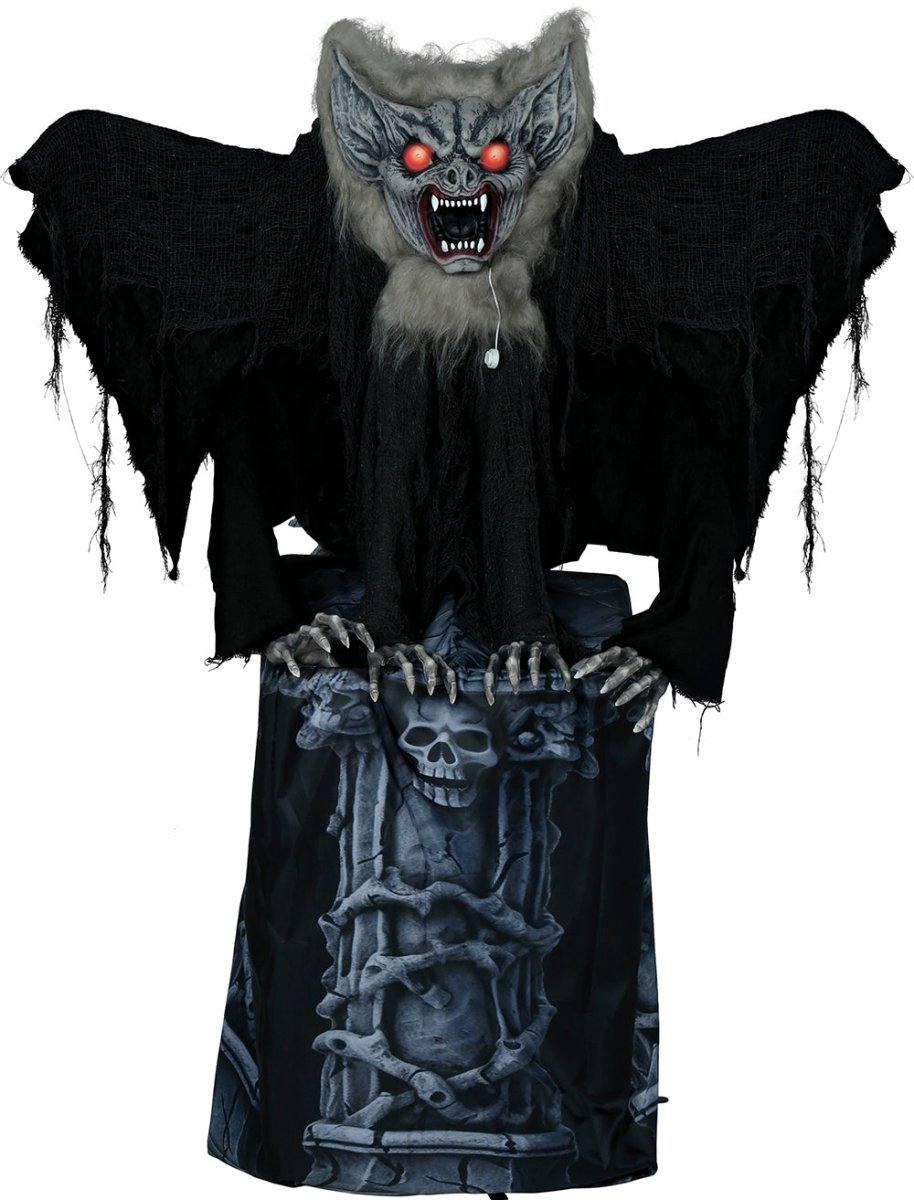 Halloween Decoratie Vleermuis Op Steen Beweegbaar Met Licht En Geluid 1,5m