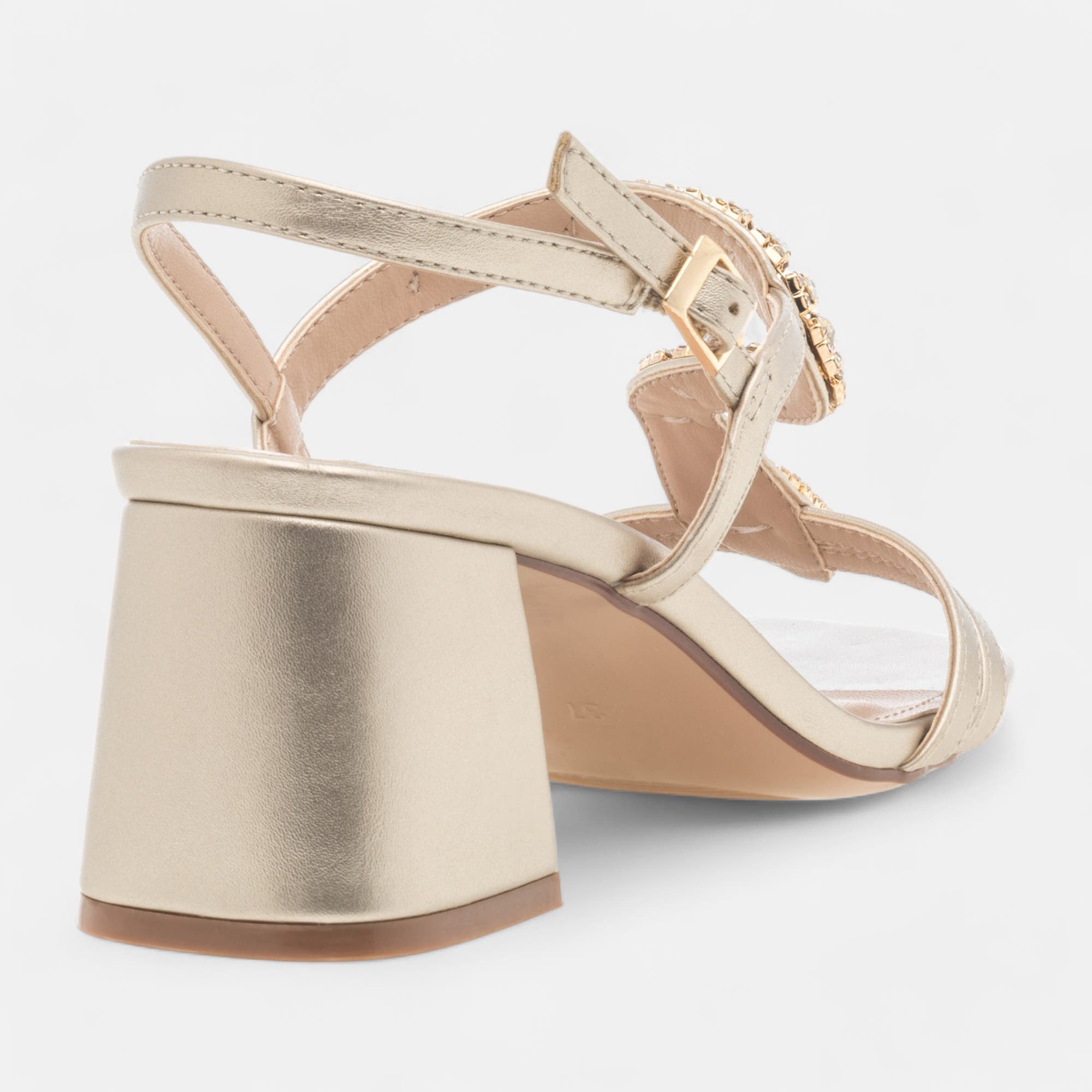 Nu-pieds à talon Femme or