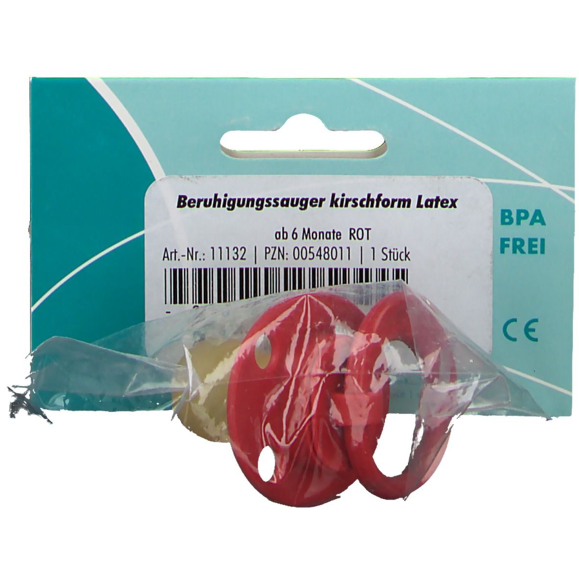 Dr. Junghans® Beruhigungssauger kirschform Latex ab 6 Monate rot