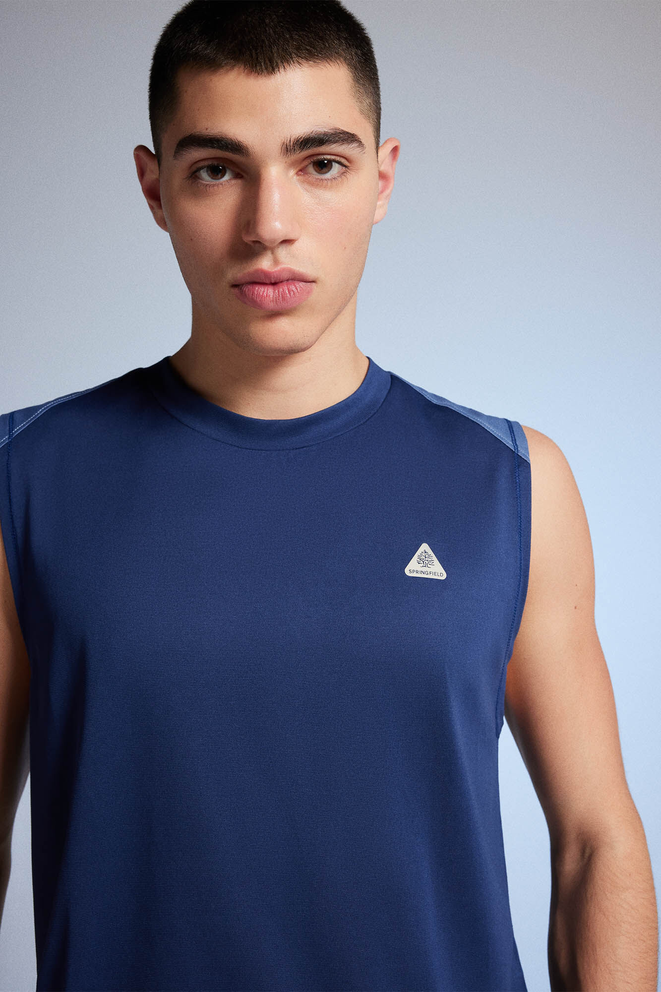 Camiseta sem mangas para atividades ao ar livre - Azul Médio