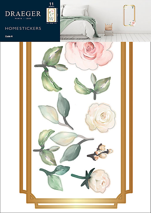 Sticker Finition Gold Fleurs Cadre 49x69 cm