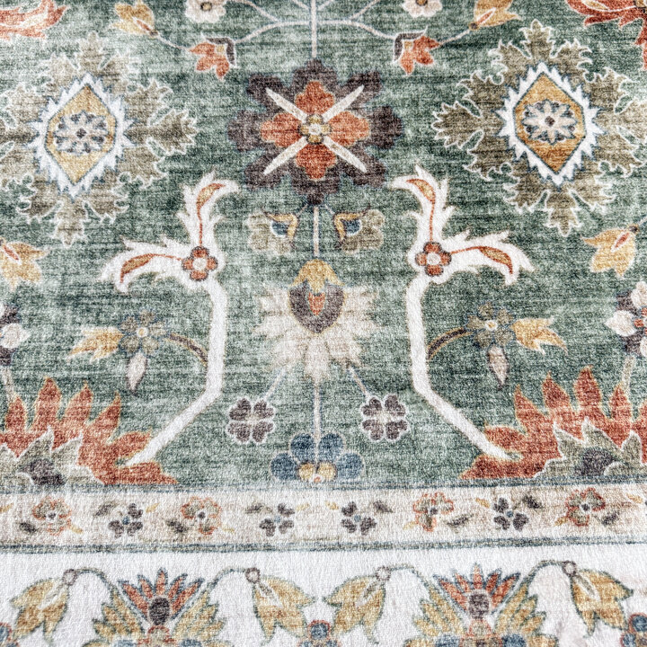 Vintage vloerkleed - Ember Oriental Groen | OEKO-TEX & Wasbaar