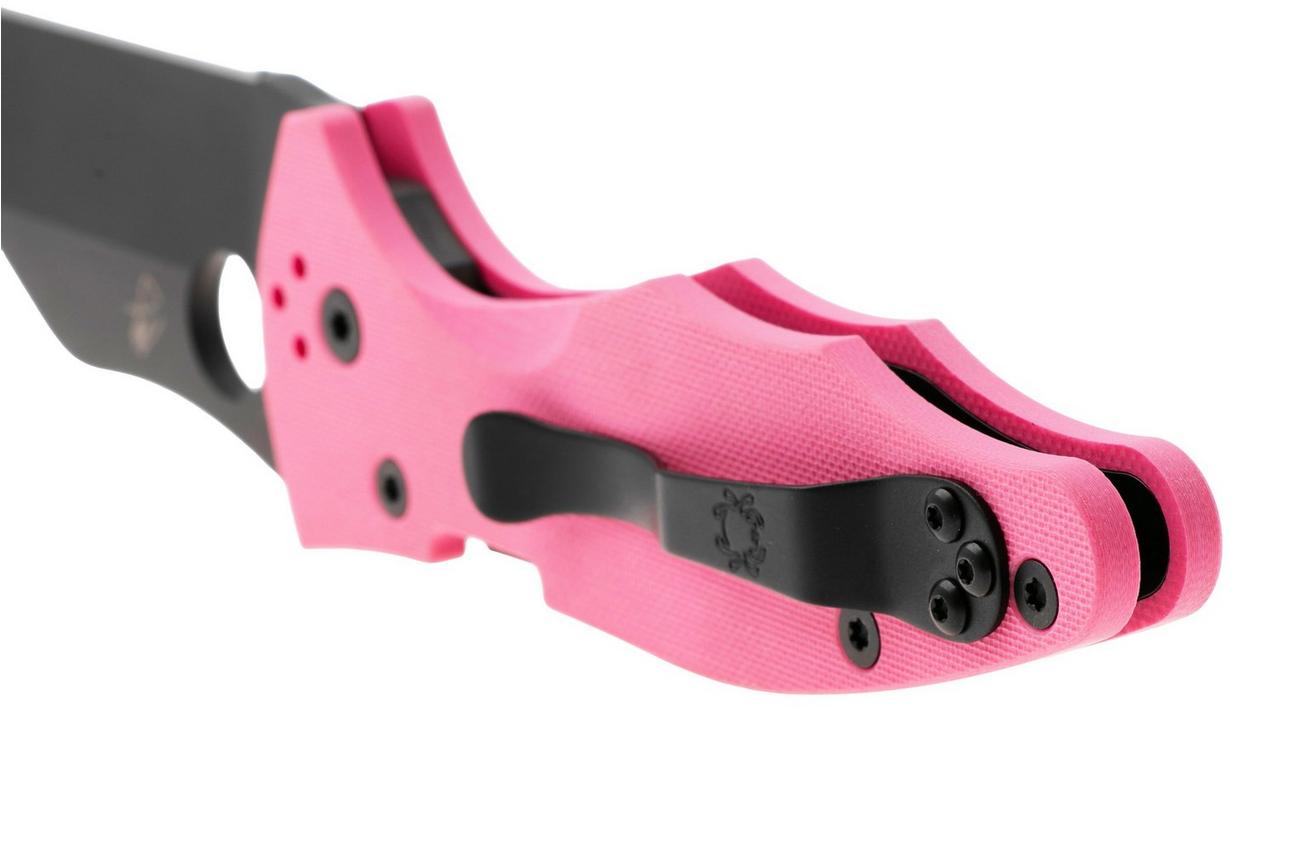 Spyderco Yojimbo 2 C85GPNBKP2, Living Beyond Breast Cancer Sprint Run, Black CPM S30V, Pink G-10 zakmes, Michael Janich design