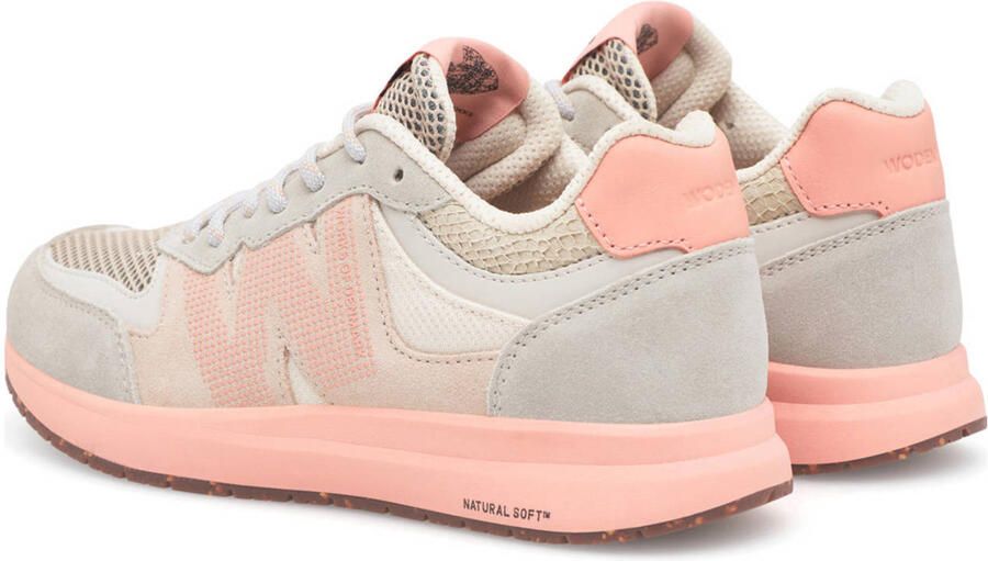 Woden Rigmor Open Mesh suède sneakers lichtroze