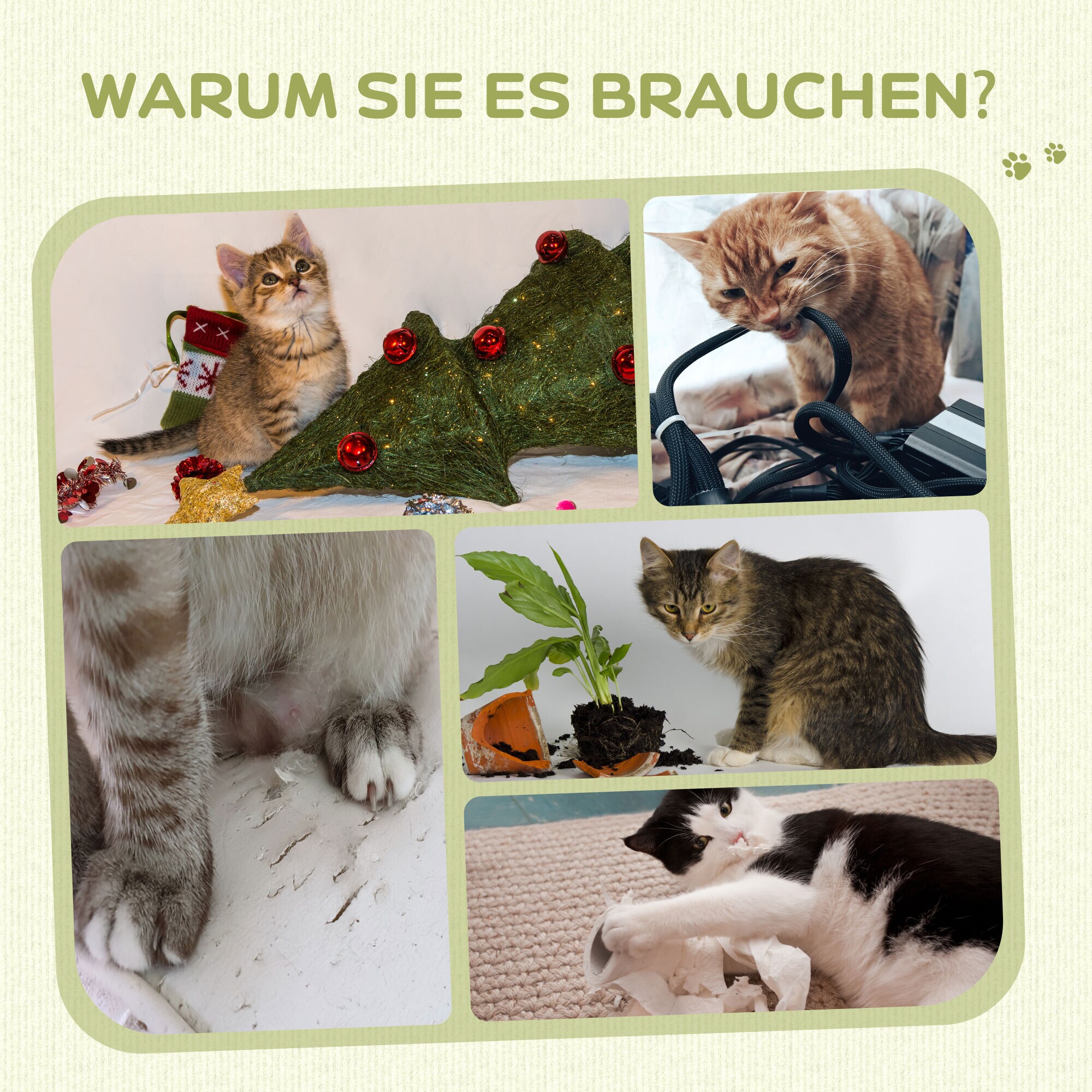 PawHut Kratzbaum mit eckigem Sisalkratzbaum grau 34L x 25,5B x 58H cm